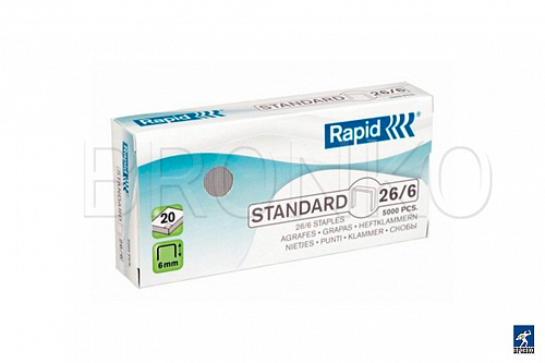 Скобы 26/6 Rapid Standard (уп. 5000шт.)