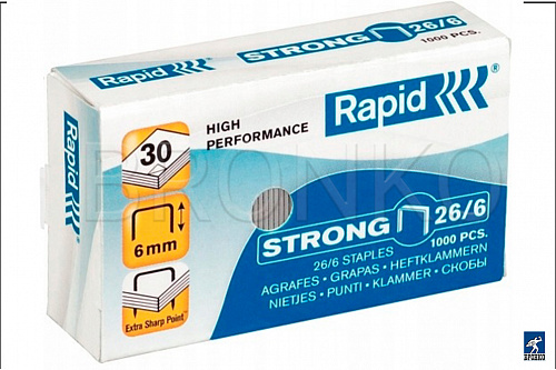 Скобы 26/6 Rapid Strong (уп. 5000шт.)