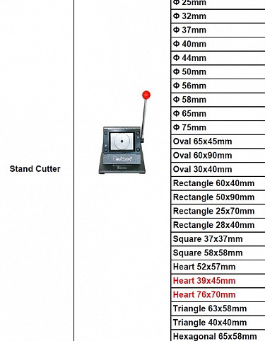 Вырубщик 37mm заготовок для значков Stand Cutter, (настольный) 